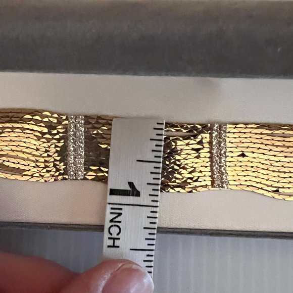 NWT Vintage Nolan Miller Gold Tone & Crystal Multi Strand Bracelet - Picture 5 of 7